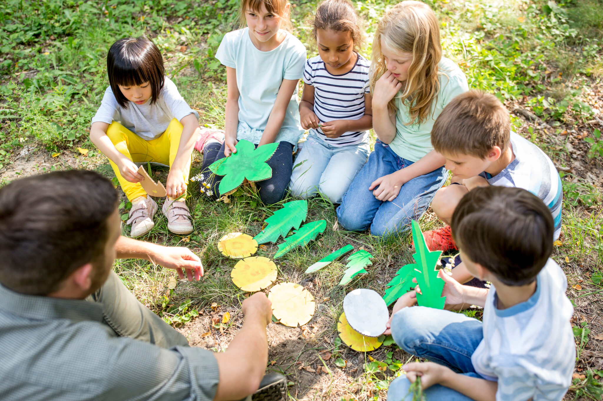 Students participating in outdoor learning